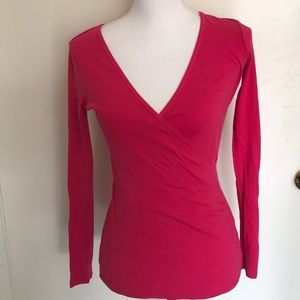 Deep Magenta V - Neck Top